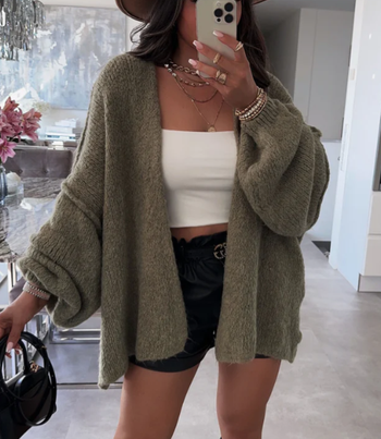 Gilet - Kaki - Maille - Décontracté - Cocooning - Automne