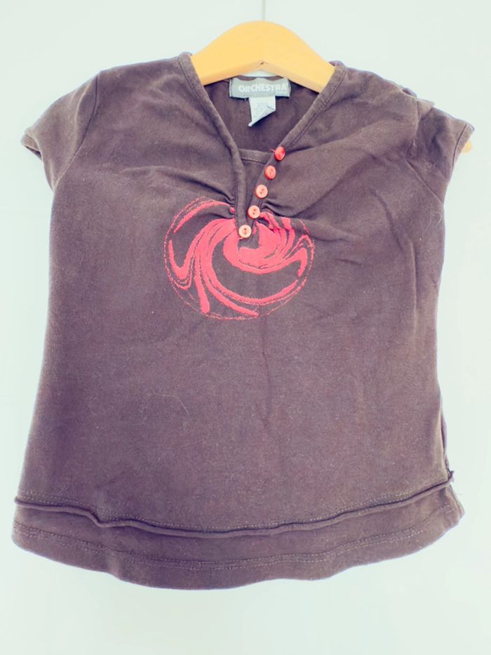 Tee-shirt Orchestra marron en 2ans