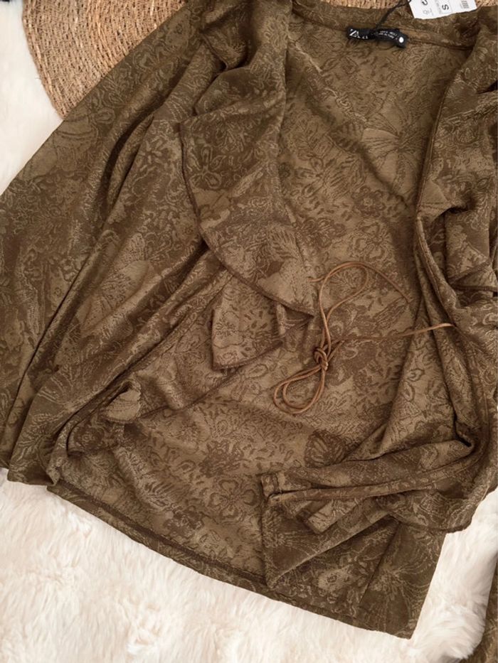 Blouse Zara kaki taille S - photo numéro 3
