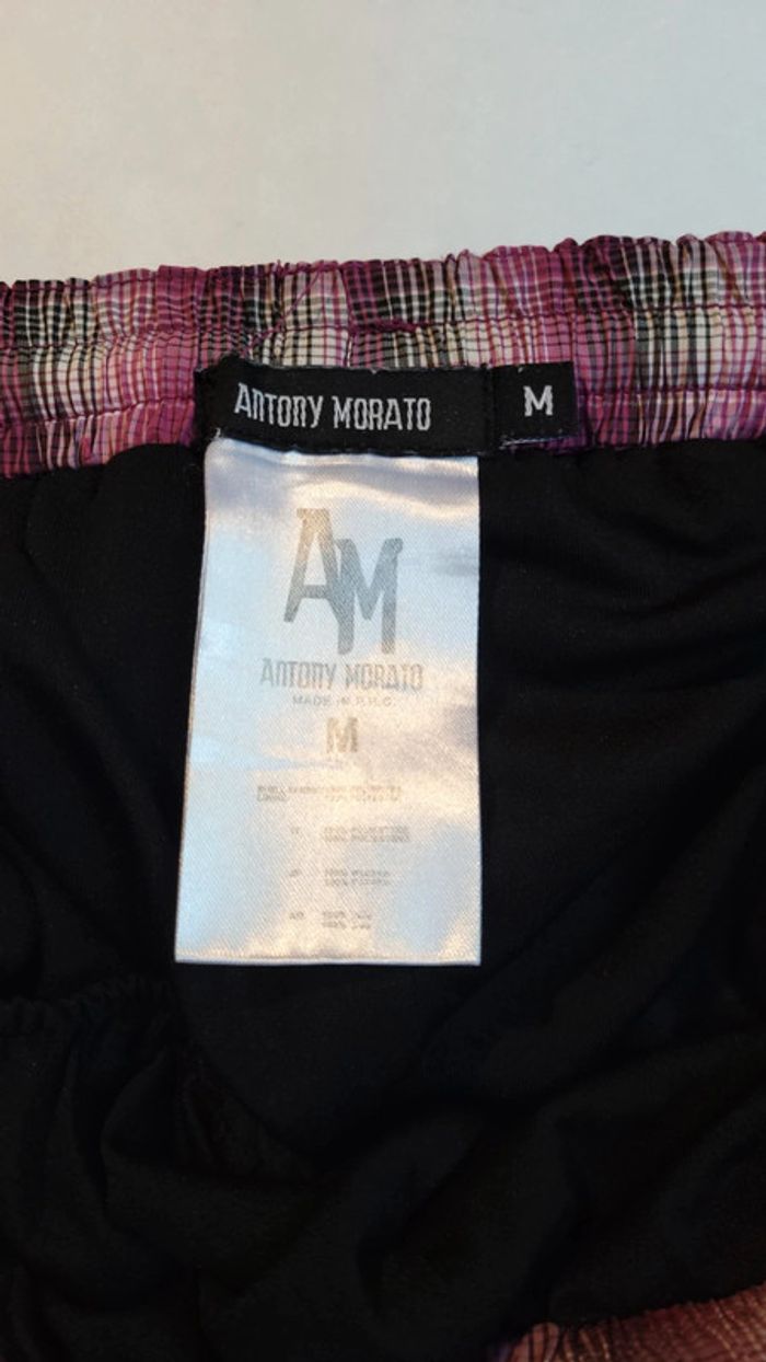 Short de bain Antony Morato à carreaux violet taille M en excellent état - photo numéro 7
