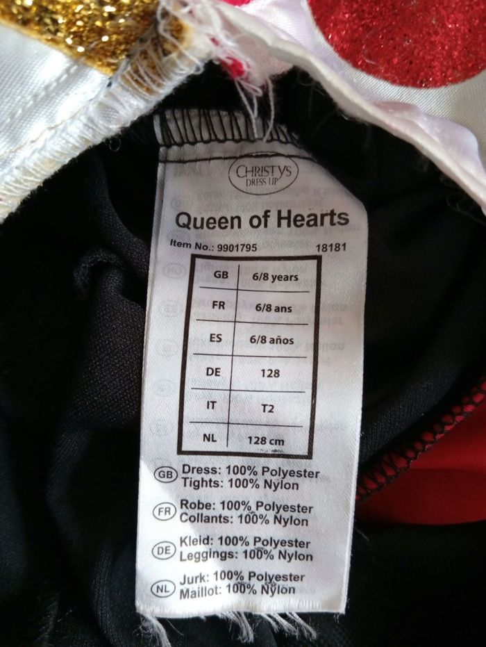 Déguisement reine de coeur 6/8ans - photo numéro 8