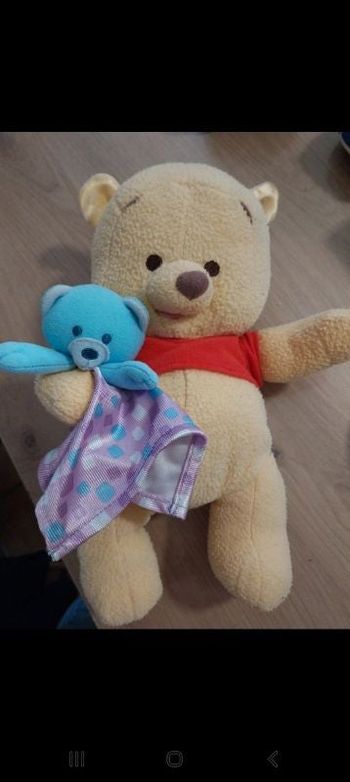 Peluche winnie l'ourson et son doudou