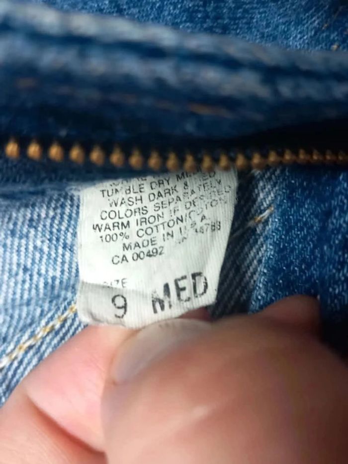 Jeans taille haute Lee vintage bleu foncé en coton - photo numéro 6