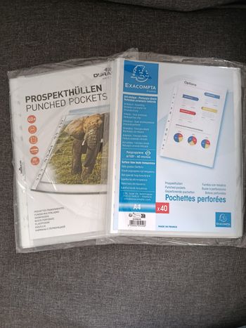 Lot de 2x40 pochettes plastiques