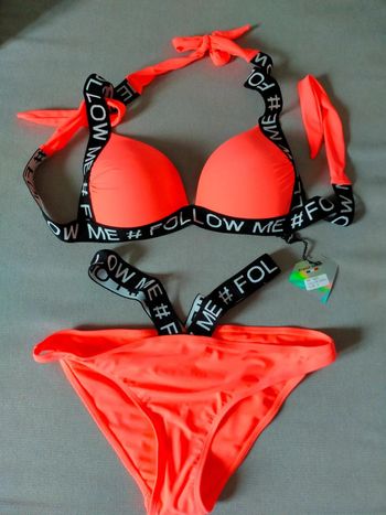 Haut de bikini fluo #FollowMe – Bikki Beach – Taille M – Neuf avec étiquette