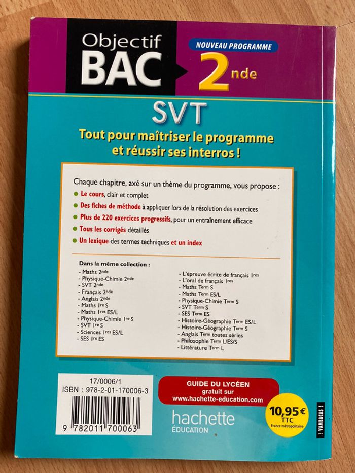 Manuel/livre Objectif Bac SVT 2nde préparation au bac - photo numéro 2