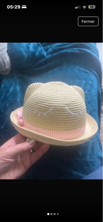 Chapeau paille 3/5ans fille 