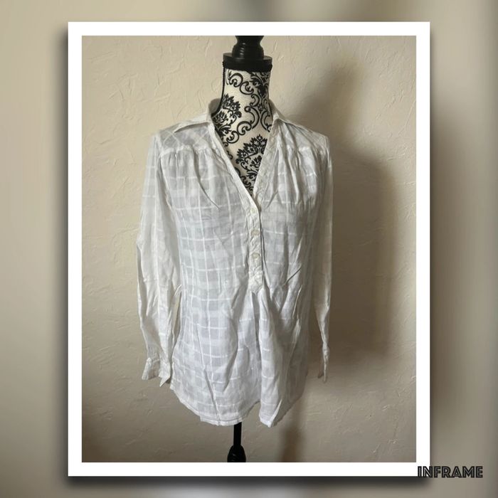 Très belle blouse à carreaux blanche 🥰 taille L de chez promod