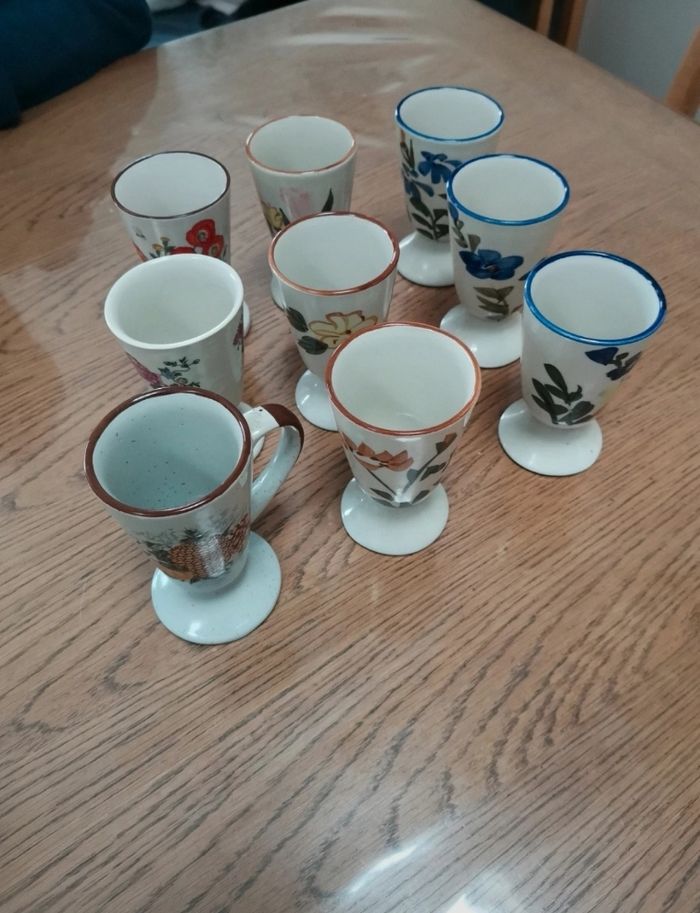 Lot de 9 Mazagran tasse vintage - photo numéro 2