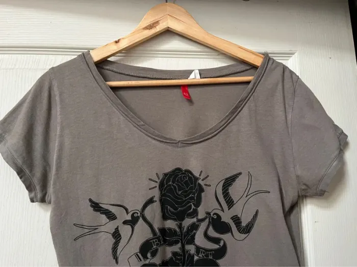T-shirt kaki avec motif noir Taille 42 - photo numéro 5