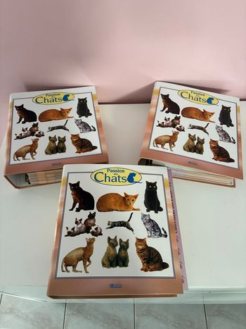 Passion des chats lot de 3 classeurs de fiches de chats