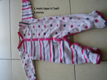 pyjama ouverture devant fille  1 mois  TAO