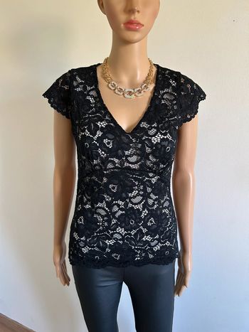Haut noir et beige en dentelle Morgan taille S jamais porté