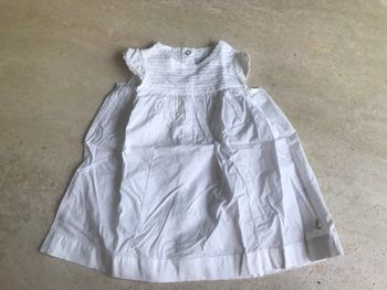 ROBE D'ETE "PETIT BATEAU" BLANCHE EN COTON - TAILLE : 6 MOIS