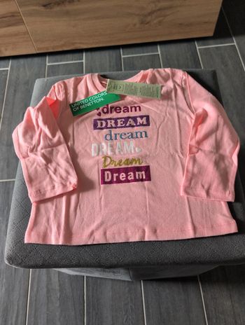 T-shirt manches longues rose 12/18mois