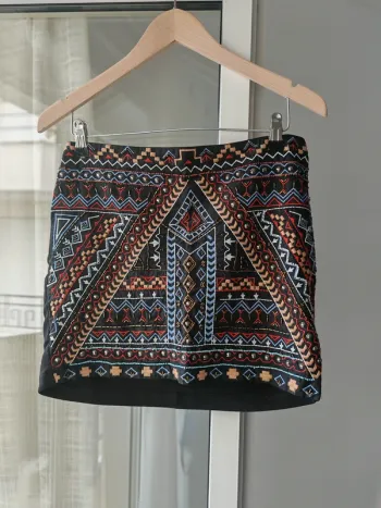 Mini jupe noire brodée PIMKIE 38 M