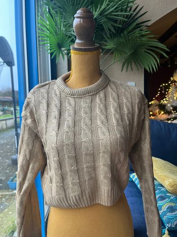 pull maille doré zara