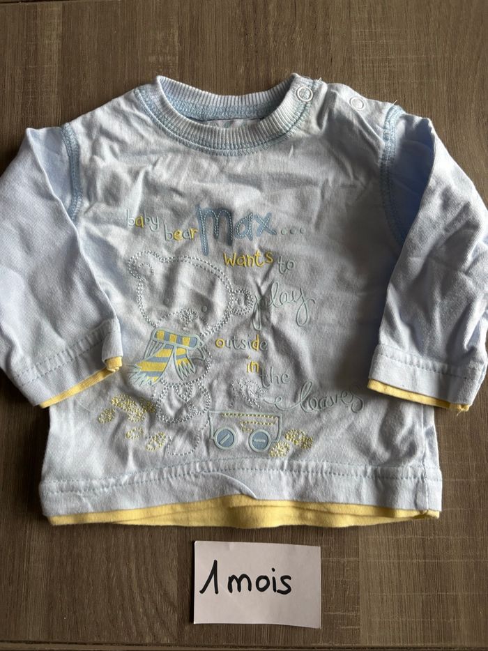 T-shirt manches longues 1mois