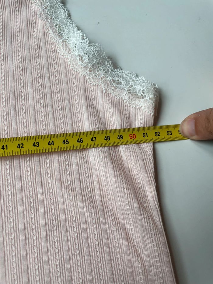 Débardeur fluide taille XL rose à dentelle blanche Océalis Damart - photo numéro 5