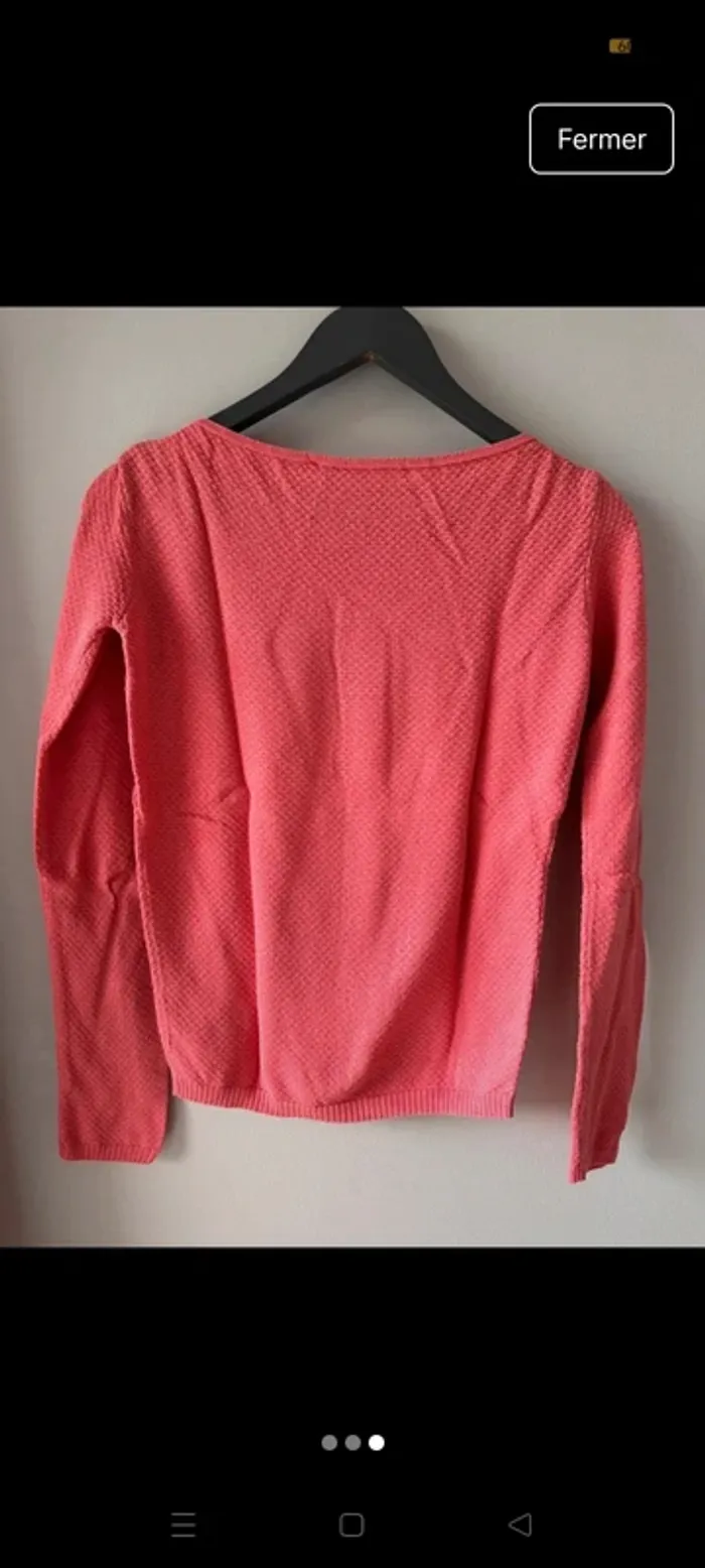 Pull rose vif / fuchsia texturé "Naf Naf" - photo numéro 2