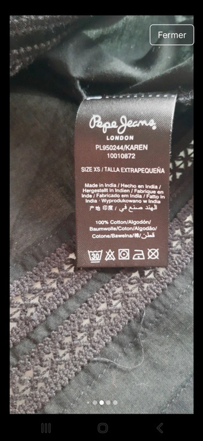 Robe noire Pepe Jeans XS-Détail tressé et ceinture - photo numéro 8