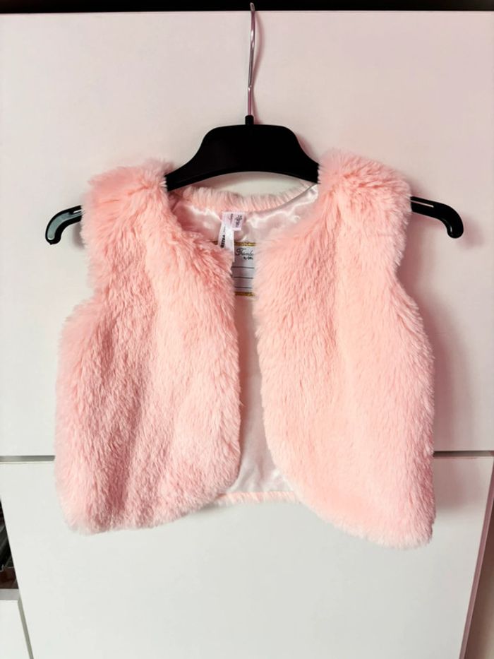 Gilet sans manche fourrure orchestra taille 12 mois