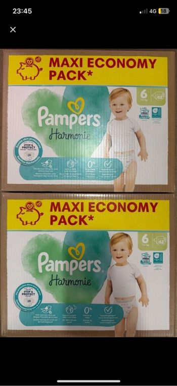 Couches pampers harmonie T6