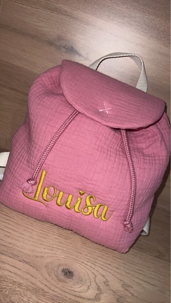 Sac à dos en gaze de coton enfant brodé 