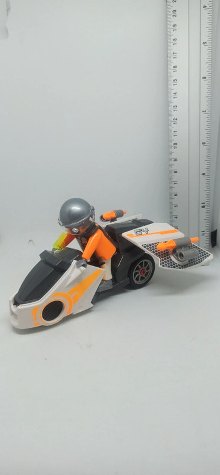 Moto agent secret espion avec projectiles playmobil
