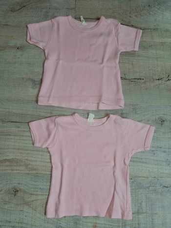 2 tee shirt rose manche courte fille 12 moi