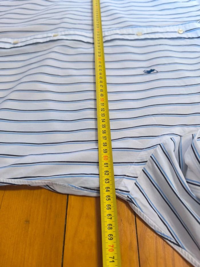 Chemise à rayures - Ralph Lauren - Yarmouth - Logo brodé marine - blanc, bleu, noir - Taille L - photo numéro 13