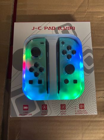 🎮 Manette Switch - Joy-Con Bleu Clair LED Compatibles Toutes Consoles ! 🔵✨