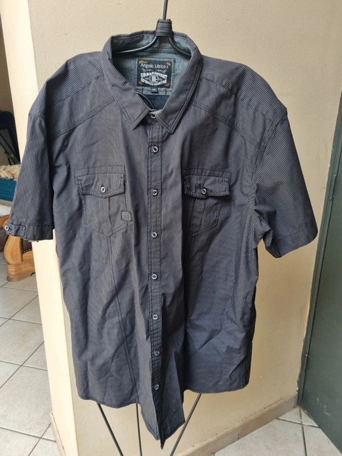 Chemise lignée manches courtes