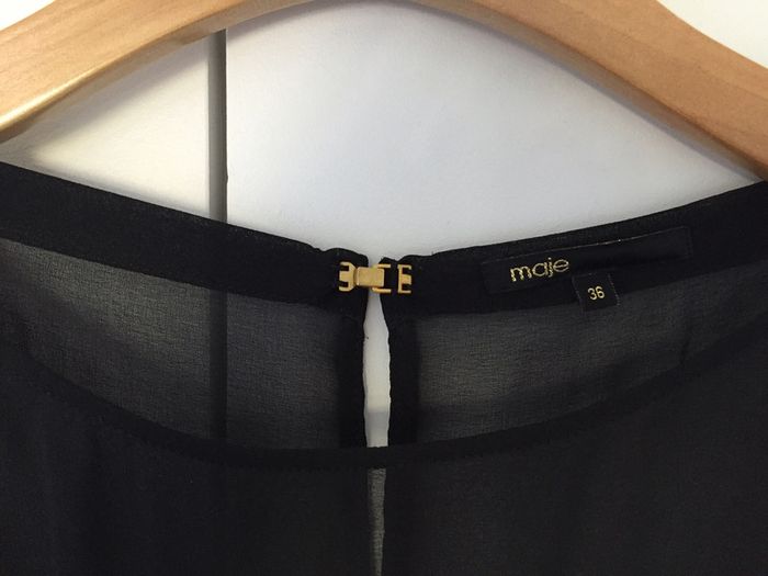 Robe Maje - noire à pois ton sur ton - photo numéro 2