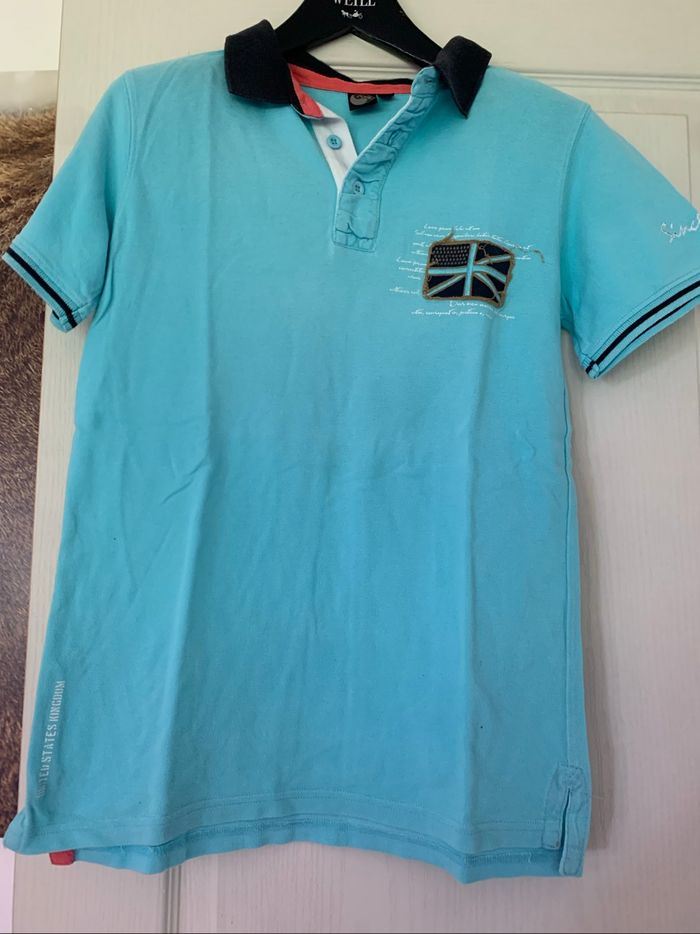 Polo garçon taille 14 ans bleu ciel