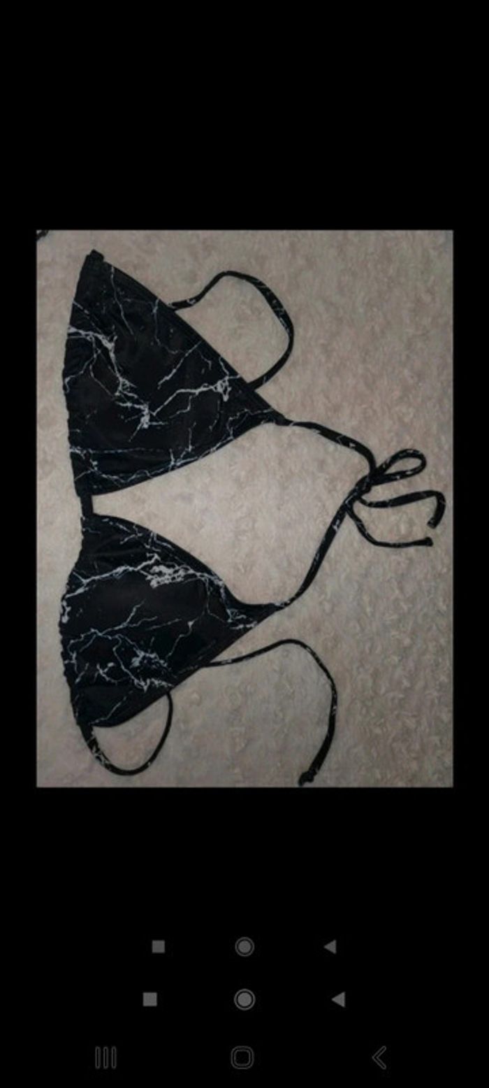 Maillot de bain 2 pièces blanc noir - photo numéro 4