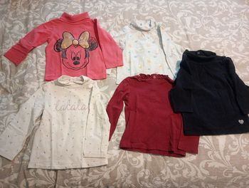 Lot t-shirts manches longues col roulés