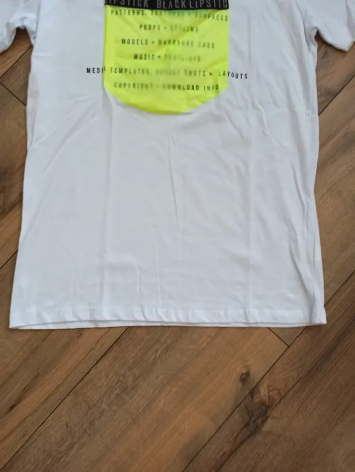T-shirt blanc pour homme manches courtes avec poche - photo numéro 4
