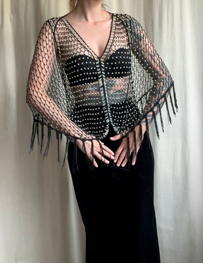 Ensemble débardeur + châle crochet/perles vintage Summer Playa - Taille unique - photo numéro 2