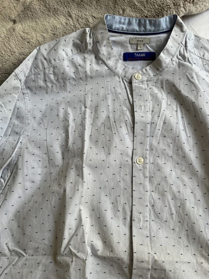 Chemise bleu homme à rayures bleu et blanc - photo numéro 3