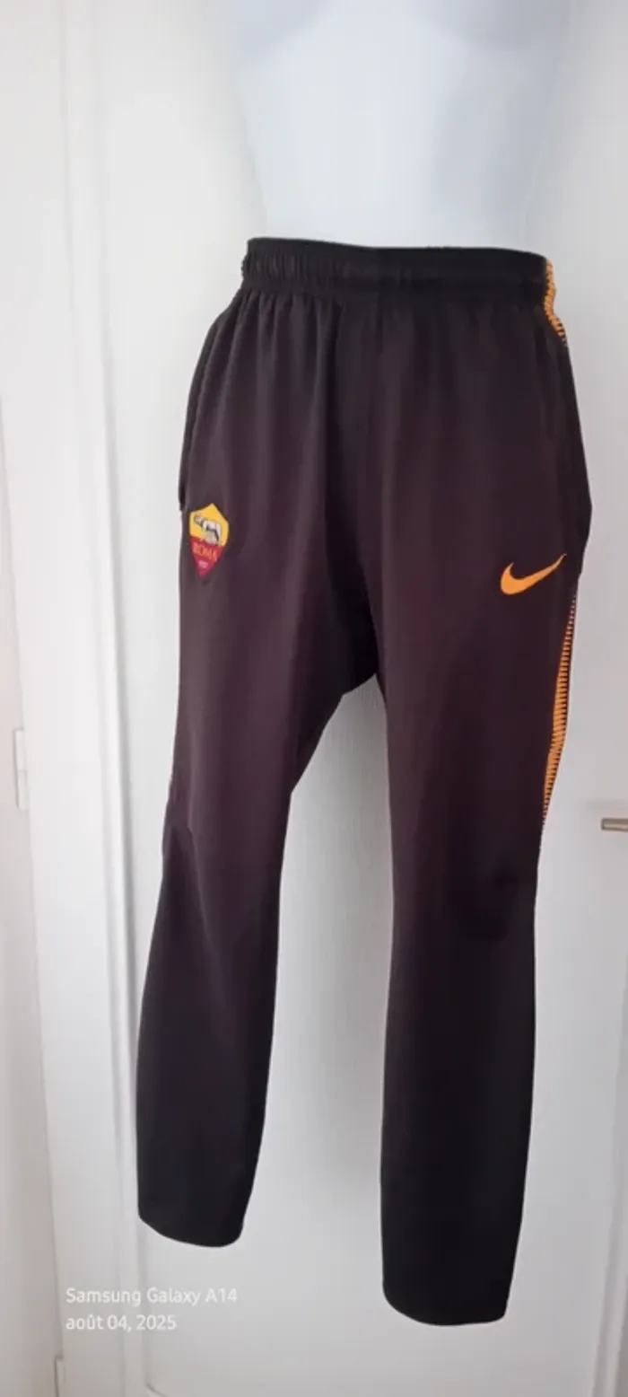 Pantalon de sport football As Roma coupe slim marron nike garçon 11/12 ans - photo numéro 2