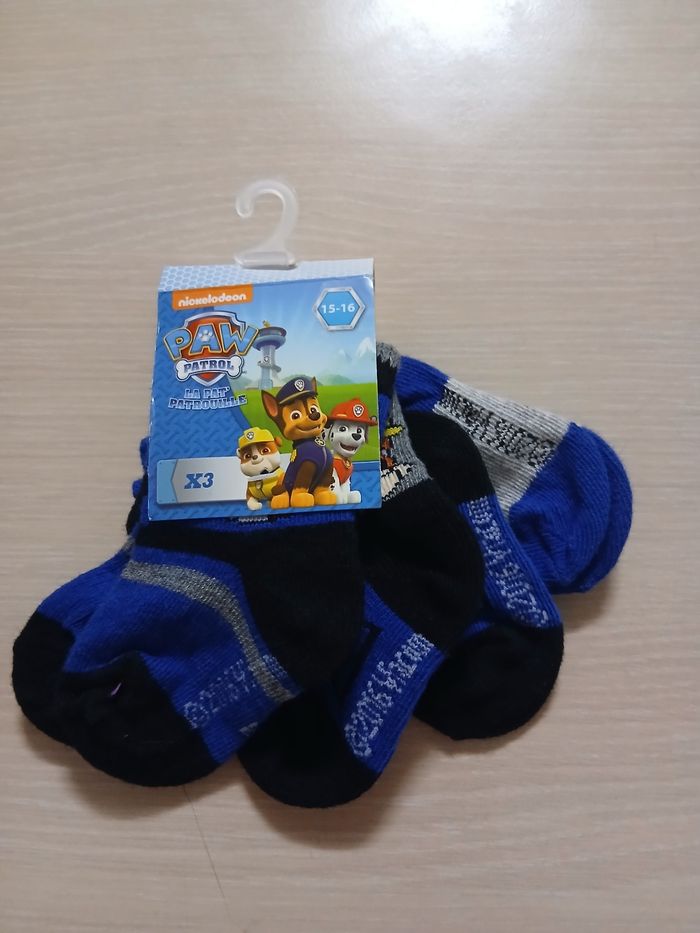 Lot de 3 paires de chausettes bebe pointure 15/16 neuve la pat'patrouille - photo numéro 4