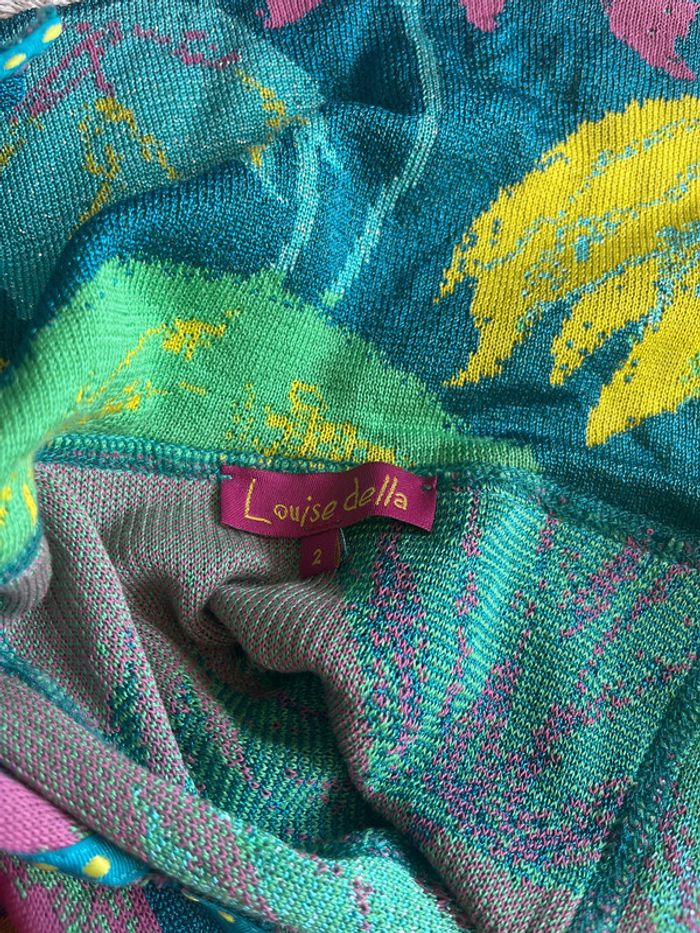 Ensemble 2 pièces Louise Della (haut T2 + gilet T3) - Tons bleus & roses - photo numéro 4