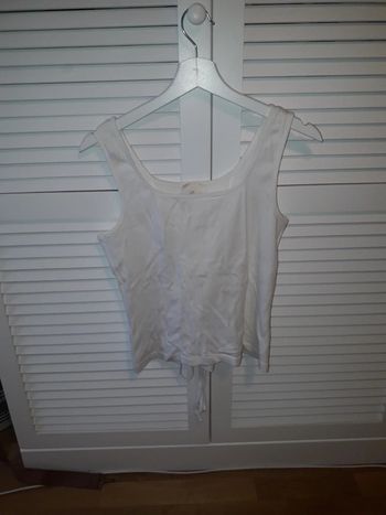 Camaieu débardeur blanc lassage au dos taille 3 = 40