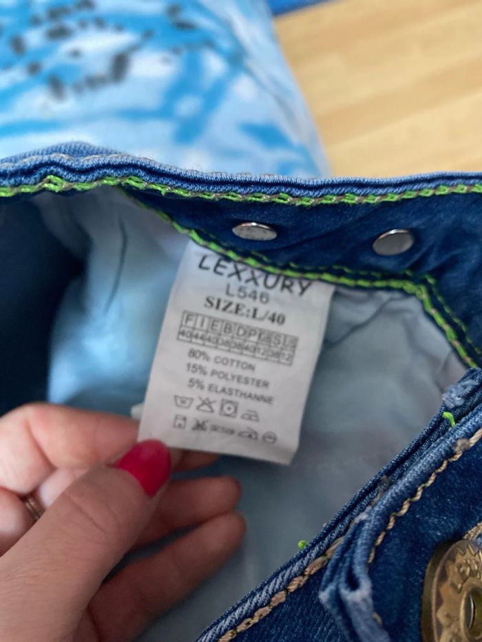 Short jean bleu Luxury taille 40 - photo numéro 6