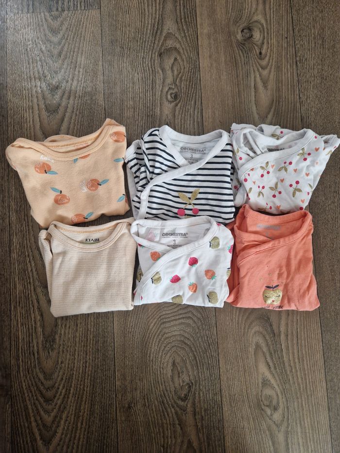 Lot de 6 bodies manches courtes