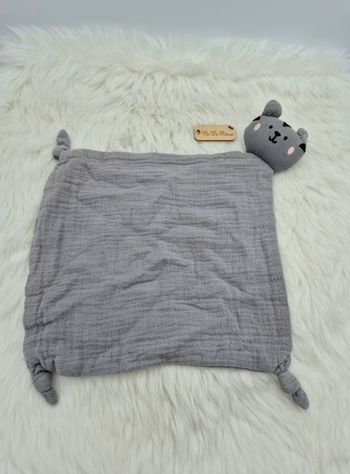 Doudou plat Lange Chat Tigre Zara Gris noir