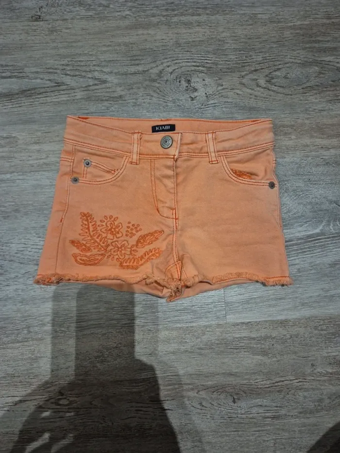 Short en jean orange