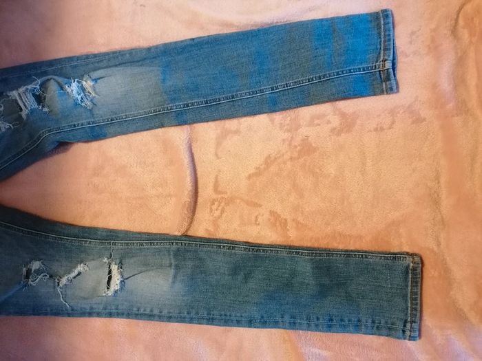 Jeans jack and Jones a troue skinny bleu - photo numéro 2