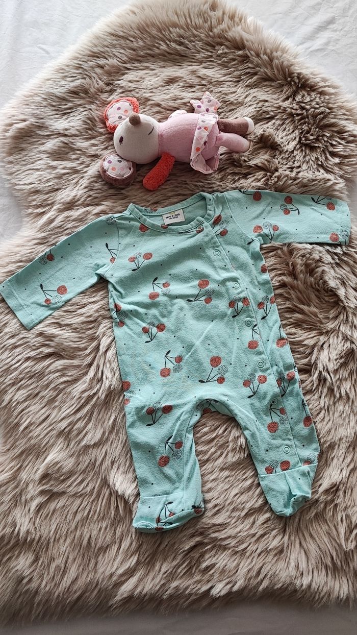 Pyjama turquoise tape à l'oeil 1 mois